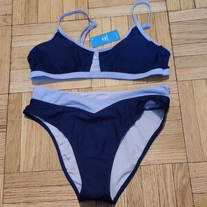Cupshe Dark and Light Blue Bikini